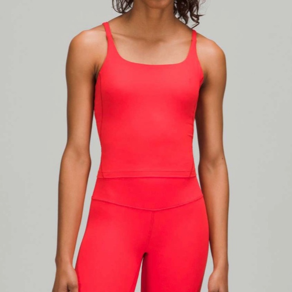 Lululemon Strappy Nulu Shelf Tank Top Love Red in size 8 NWT